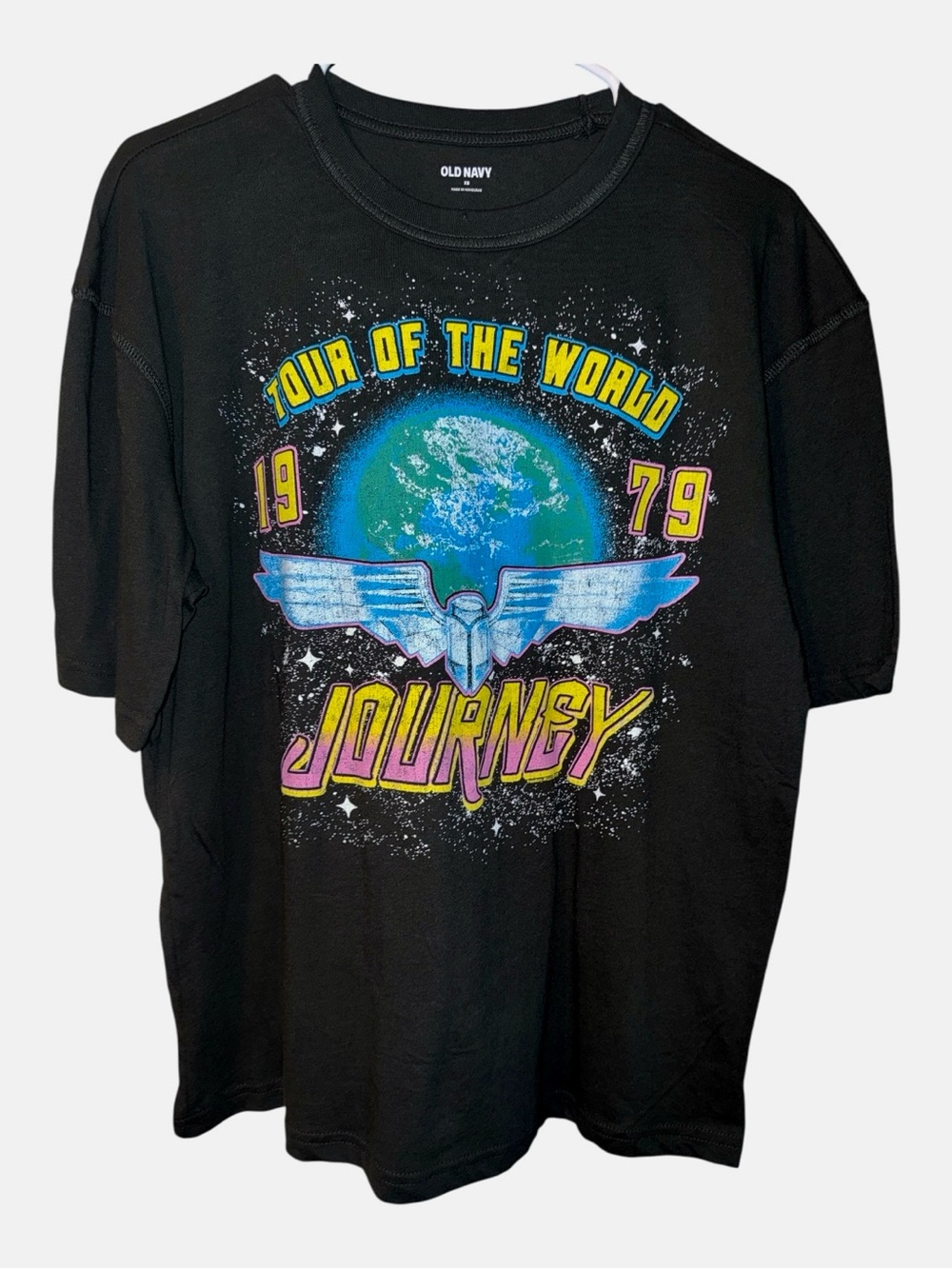 Journey Tour of the World Old Navy Graphic Tee, Size Oversized XS, NWT